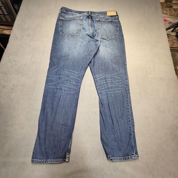 Bonobos Jeans Mens 36x30 Blue Straight Leg Stretch Denim Distressed - Picture 9 of 10